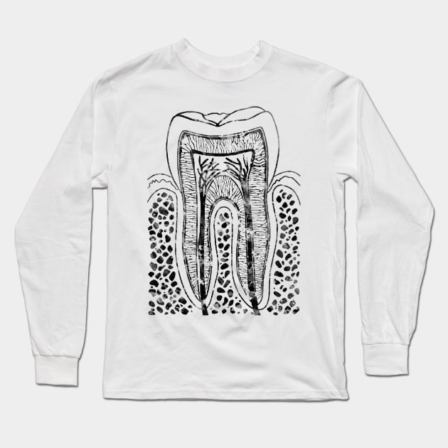 Tooth Structure Long Sleeve T-Shirt by erzebeth